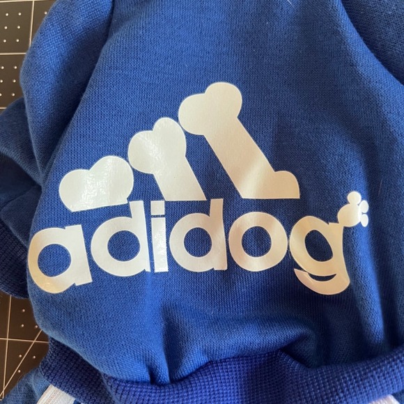 Adidog Other - Adidog Pet Hoodie Jumpsuit Blue Athletic Small Dog Clothes Tracksuit 003